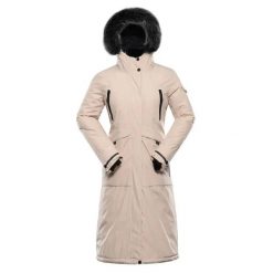 Parka dla kobiet Alpine Pro Wussa. Brązowe parki Alpine Pro, m, z futra, eleganckie, bez kaptura. Za 865.50 zł.
