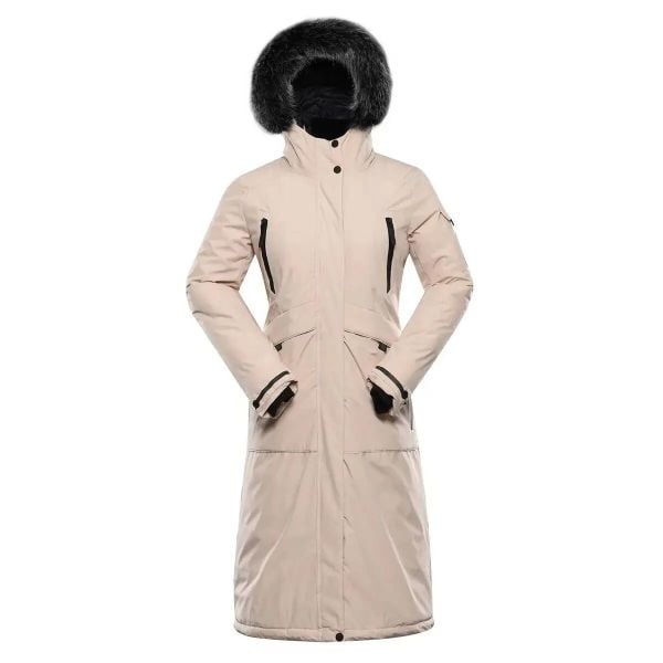 Parka dla kobiet Alpine Pro Wussa. Brązowe parki Alpine Pro, m, z futra, eleganckie, bez kaptura. Za 865.50 zł.