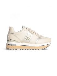 Liu Jo Skórzane sneakersy w kolorze beżowym rozmiar: 40. Brązowe trampki Liu Jo, bez wzorów, z materiału, bez zapięcia. Za 387.44 zł.