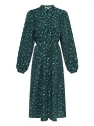 MOSS COPENHAGEN Sukienka "Lorena Aurianna" w kolorze ciemnozielonym rozmiar: S. Zielone sukienki Moss Copenhagen, na co dzień, s, bez wzorów, z tkaniny, bez kołnierzyka, bez ramiączek, midi, proste. Za 154.07 zł.