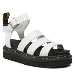 Sandały Dr. Martens. Białe sandały Dr. Martens, bez wzorów, bez obcasa, na płaskiej podeszwie, bez zapięcia. Za 969.99 zł.