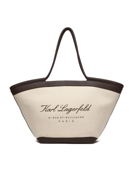 KARL LAGERFELD Torebka B1W46069 Beżowy. Brązowe torebki klasyczne KARL LAGERFELD, bez wzorów, z materiału, bez dodatków. Za 849.99 zł.