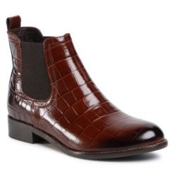 Gino Rossi 4768-04 Brązowy. Brązowe botki Gino Rossi, bez wzorów, ze skóry, bez obcasa, bez zapięcia. Za 349.99 zł.