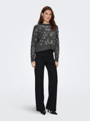 ONLY Sweter w kolorze antracytowym rozmiar: M. Czarne swetry Only, m, bez wzorów, ze splotem, bez ramiączek. Za 109.26 zł.