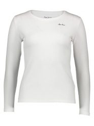 Pepe Jeans Koszulka w kolorze białym rozmiar: M. Białe bluzki Pepe Jeans, m, bez wzorów, z jeansu, bez kołnierzyka, bez ramiączek. Za 122.67 zł.