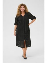 KAFFE curve Sukienka w kolorze czarnym rozmiar: 46. Czarne sukienki KAFFE curve, bez wzorów, z bawełny, bez kołnierzyka, bez ramiączek, midi. Za 217.99 zł.