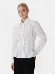 Morgan Koszula 261-CORSET Biały Slim Fit. Białe koszule Morgan, bez wzorów, z bawełny, biznesowe, bez kołnierzyka, bez ramiączek. Za 269.99 zł.