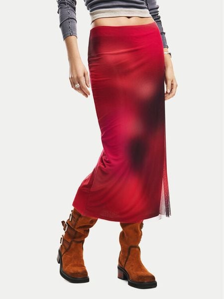 Desigual Spódnica ołówkowa Asmee 26SWFK02 Czerwony Slim Fit. Czerwone spódnice Desigual, l, bez wzorów, z syntetyku, ołówkowe. Za 251.99 zł.