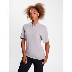 Damska koszulka polo Hummel Go 2.0. Szare bluzki Hummel, bez wzorów, bez kołnierzyka, bez ramiączek. Za 130.00 zł.