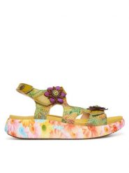 Laura Vita Sandały Nikito 03 Zielony. Zielone sandały Laura Vita, bez wzorów, ze skóry, bez obcasa, na płaskiej podeszwie, bez zapięcia. Za 459.99 zł.