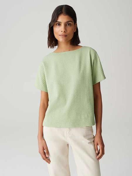 OPUS Koszulka w kolorze zielonym rozmiar: 38. Zielone bluzki Opus, bez wzorów, bez kołnierzyka, bez ramiączek. Za 91.77 zł.