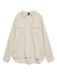 Vero Moda Bluzka w kolorze beżowo-kremowym rozmiar: M. Brązowe bluzki Vero Moda, m, bez wzorów, z wiskozy, klasyczne, bez kołnierzyka, bez ramiączek. Za 104.99 zł.