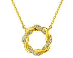 Naszyjnik z żółtego złota z diamentami - 0,07 ct - próba 375. Żółte naszyjniki Apart, z diamentem, złote. W wyprzedaży za 1,113.00 zł.