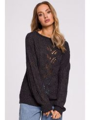 Made of emotion Sweter w kolorze grafitowym rozmiar: L/XL. Czarne swetry Made Of Emotion, l, bez wzorów, bez ramiączek. Za 92.42 zł.