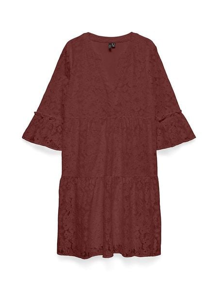 Vero Moda Sukienka w kolorze bordowym rozmiar: L. Czerwone sukienki Vero Moda, l, bez wzorów, z bawełny, bez kołnierzyka, bez ramiączek, mini. Za 90.95 zł.