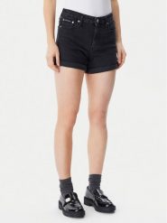 Calvin Klein Jeans Szorty jeansowe J20J225161 Czarny Regular Fit. Czarne szorty Calvin Klein Jeans, bez wzorów, z bawełny. Za 169.99 zł.