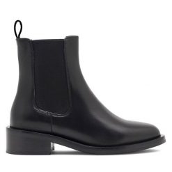 Botki Gino Rossi. Czarne botki Gino Rossi, bez wzorów, bez obcasa, na płaskiej podeszwie, bez zapięcia. Za 349.99 zł.