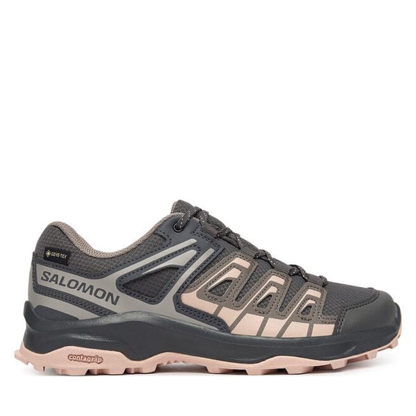 Trekkingi Salomon. Szare obuwie sportowe Salomon, z gore-texu, trekkingowe. Za 509.99 zł.