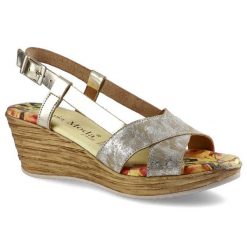 Złote Sandały Maria Moda Damskie Stylowe Buty. Żółte sandały Maria Moda, z aplikacjami, z nubiku, eleganckie, bez obcasa, na koturnie, bez zapięcia. Za 189.00 zł.