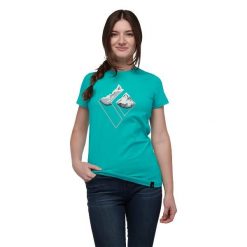 Koszulka damska Black Diamond Mountain Logo Tee T-shirt. Zielone bluzki Black Diamond, xl, bez wzorów, bez kołnierzyka, bez ramiączek. Za 207.50 zł.