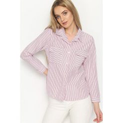 Czerwona Koszula Classic Stripes. Czerwone koszule Born2be, s, bez wzorów, klasyczne, bez kołnierzyka, bez ramiączek. Za 39.99 zł.