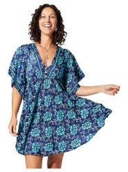 Ipanima Sukienka w kolorze granatowo-turkusowo-białym rozmiar: 34/36. Białe sukienki Ipanima, na co dzień, bez wzorów, klasyczne, bez kołnierzyka, bez ramiączek, mini, proste. Za 78.99 zł.