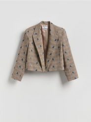 Marynarka z haftowanym wzorem - wielobarwny. Marynarki i żakiety Reserved, l, bez wzorów, z tkaniny. Za 229.99 zł.