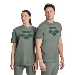 Koszulka sportowa Arena Icons T-Shirt. Zielone koszulki sportowe Arena, bez wzorów, z bawełny, bez ramiączek. Za 119.99 zł.