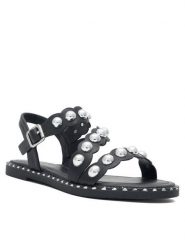 DeeZee Sandały LS5153-11 Czarny. Czarne sandały DeeZee, bez wzorów, z materiału, bez obcasa, na płaskiej podeszwie, bez zapięcia. Za 119.99 zł.