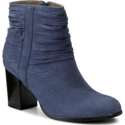 Botki ANN MEX - 7888 05CW Granat. Niebieskie botki Ann Mex, bez wzorów, ze skóry, bez obcasa, na obcasie, bez zapięcia. W wyprzedaży za 199.00 zł.