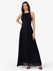 APART Sukienka plisowana w kolorze granatowym rozmiar: 34. Niebieskie sukienki Apart, bez wzorów, bez kołnierzyka, bez ramiączek, maxi. Za 220.00 zł.