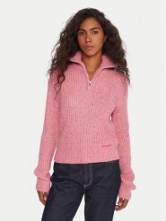 Tommy Jeans Sweter DW0DW21686 Różowy Relaxed Fit. Czerwone swetry Tommy Jeans, m, bez wzorów, z jeansu, bez ramiączek. Za 559.99 zł.