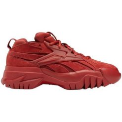 Adidasy Reebok X Cardi B Club C V2, Kobiety. Czerwone obuwie sportowe Reebok, ze skóry, bez zapięcia. W wyprzedaży za 390.00 zł.