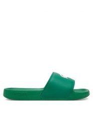 Lacoste Klapki Serve 0.0 7-49CFA0042 Zielony. Zielone klapki Lacoste, bez wzorów, ze skóry, bez obcasa. Za 119.99 zł.