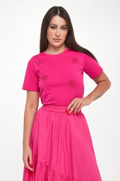 T-shirt damski TWINSET U&B. T-shirty Twinset U&B, l, bez wzorów, bez kołnierzyka, bez ramiączek. W wyprzedaży za 381.75 zł.