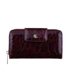 Damski portfel Canaletto z bordowej lakierowanej skóry – Luksus, Styl i Bezpieczeństwo w Jednym PD2006s78 RFID. Czerwone portfele bez wzorów, ze skóry. Za 153.43 zł.