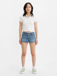 Levi's Szorty dżinsowe w kolorze niebieskim rozmiar: W27. Niebieskie szorty Levi's®, z aplikacjami, z bawełny, klasyczne. Za 91.45 zł.