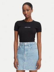 Calvin Klein Jeans T-Shirt LV047G816G Czarny Slim Fit. Czarne t-shirty Calvin Klein Jeans, xxl, bez wzorów, z bawełny, bez kołnierzyka, bez ramiączek. Za 229.99 zł.