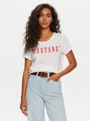 Mustang T-Shirt Alma 1013933 Biały Regular Fit. Białe t-shirty Mustang, xl, bez wzorów, z bawełny, bez kołnierzyka, bez ramiączek. Za 79.99 zł.