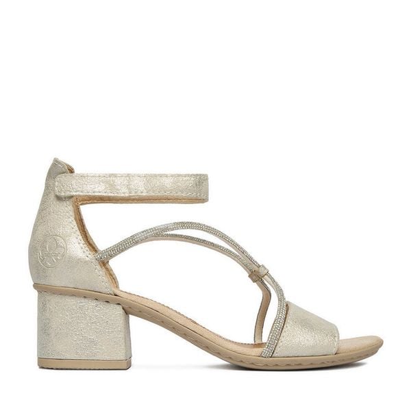 Sandały Rieker. Szare sandały Rieker, bez wzorów, bez obcasa, na słupku, bez zapięcia. Za 319.99 zł.