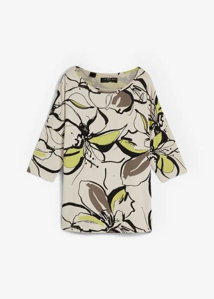 T-shirt w kwiaty. Brązowe t-shirty bonprix, bez wzorów, bez kołnierzyka, bez ramiączek. Za 54.99 zł.