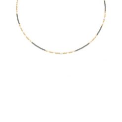 Naszyjnik z szarymi japońskimi koralikami Miyuki. Szare naszyjniki Lilou, z perłą, ze stali. Za 299.00 zł.