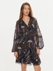 Guess Sukienka codzienna Yvette W4BK29 WDW82 Czarny Regular Fit. Czarne sukienki Guess, na co dzień, xs, z aplikacjami, z syntetyku, bez kołnierzyka, bez ramiączek, proste. Za 279.99 zł.