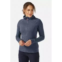 Bluza z kapturem damska Rab Nexus Hoody. Niebieskie bluzy RAB, xs, bez wzorów, z kapturem. Za 289.99 zł.