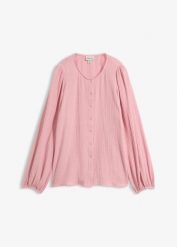 Bluzka oversize z przewiewnego muślinu z czystej bawełny. Czerwone bluzki bonprix, bez wzorów, z bawełny, bez kołnierzyka, bez ramiączek. Za 109.99 zł.