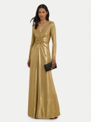LAUREN RALPH LAUREN Sukienka wieczorowa 253979967001 Złoty Slim Fit. Żółte sukienki Lauren Ralph Lauren, bez wzorów, z syntetyku, wizytowe, bez kołnierzyka, bez ramiączek. Za 1,899.00 zł.