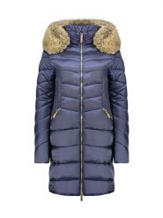 Canadian Peak Płaszcz zimowy "Bololitaeak" w kolorze granatowym rozmiar: XXL. Niebieskie płaszcze Canadian Peak, na zimę, xxl, bez wzorów, z puchu, bez kaptura. Za 173.99 zł.