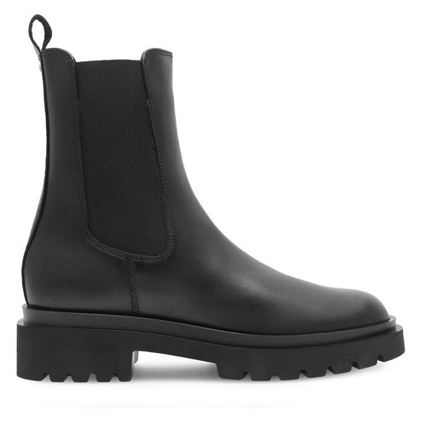 Sztyblety GINO ROSSI. Czarne botki Gino Rossi, bez wzorów, bez obcasa, na płaskiej podeszwie, bez zapięcia. Za 349.99 zł.