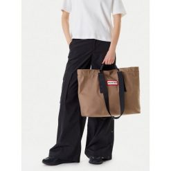 Torebka Hunter. Brązowe shopper Hunter, bez wzorów, bez dodatków. Za 159.99 zł.