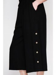 Le Jardin du Lin Lniane kuloty w kolorze czarnym rozmiar: 36. Czarne spodnie materiałowe Le jardin du lin, bez wzorów, ze lnu. Za 152.99 zł.